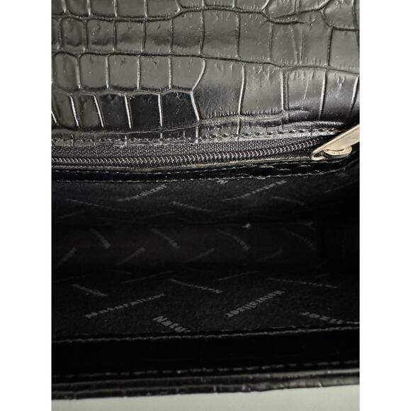 Vintage Naturalizer Faux Croc Handbag Black 9.5x7 - Picture 8 of 8